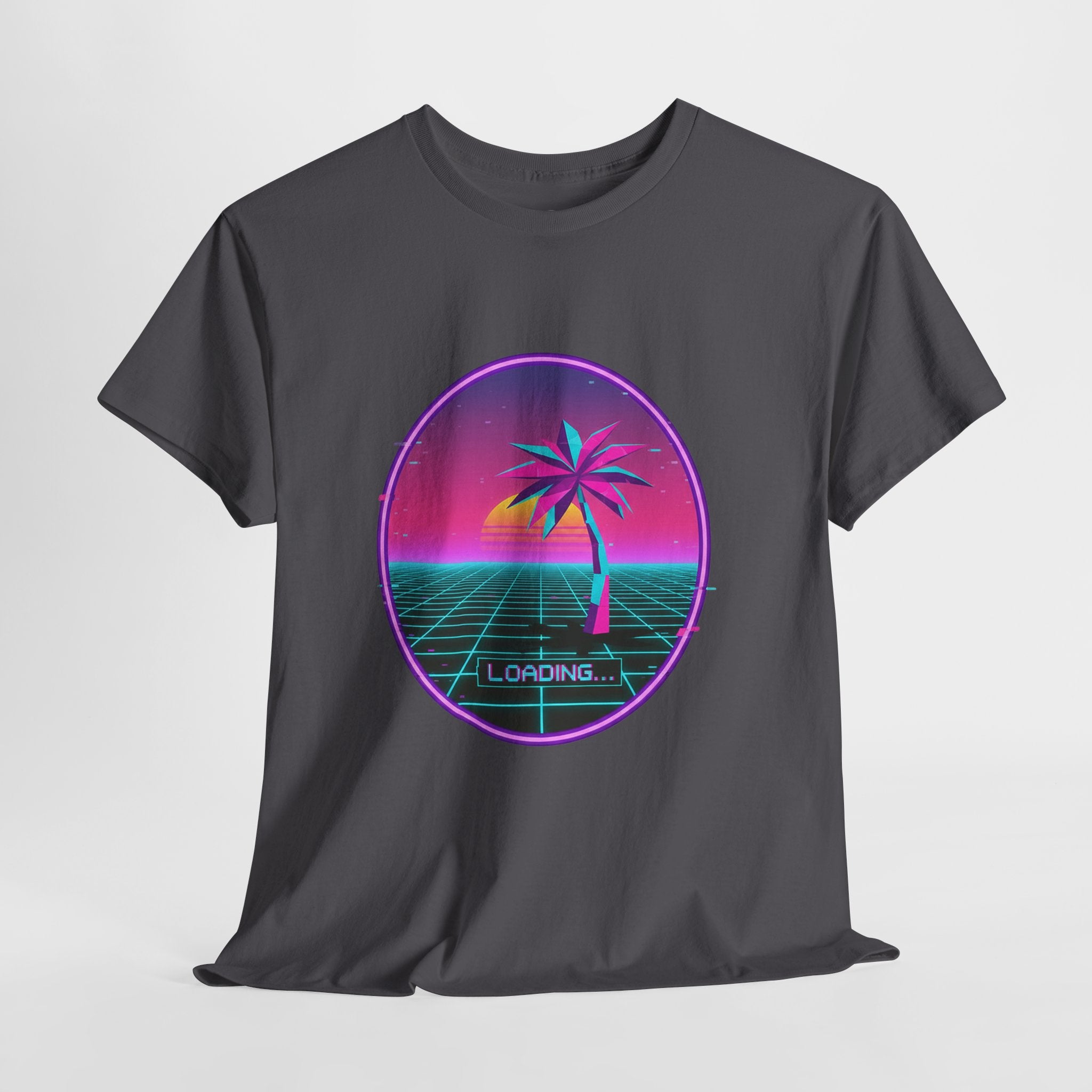 Retro Vaporwave Palm Tree Tee — "Loading..." Graphic Unisex T-Shirt