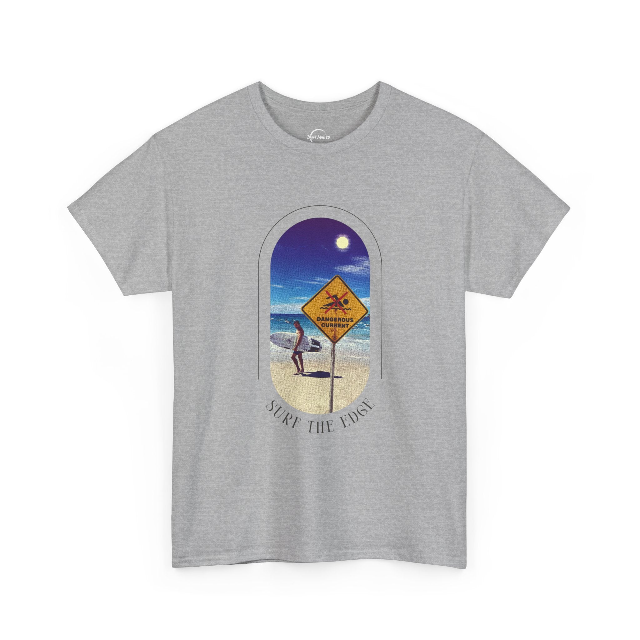 Surf the Edge Tee — Retro Beach Sunset Surfing Graphic Unisex T-Shirt