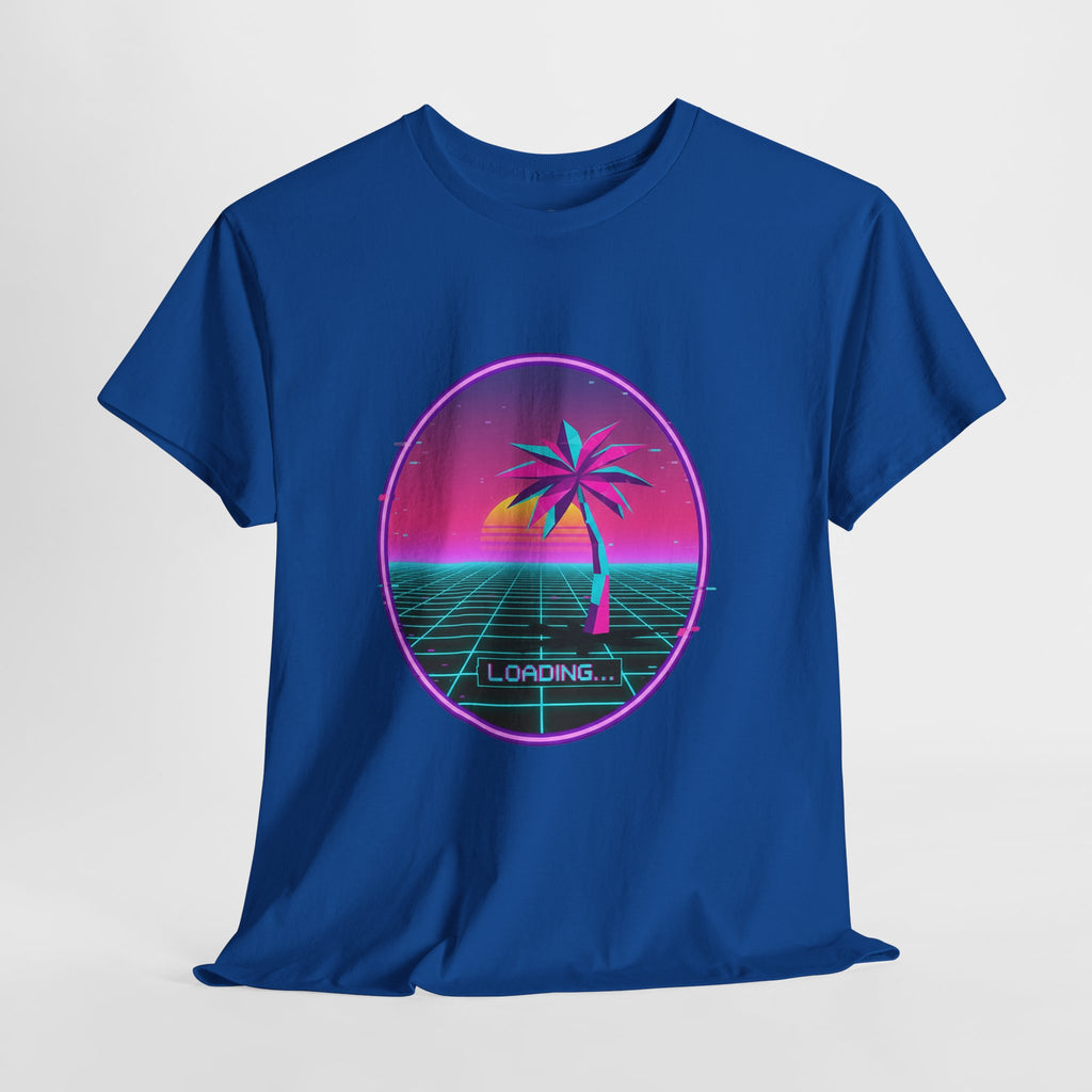 Retro Vaporwave Palm Tree Tee — "Loading..." Graphic Unisex T-Shirt
