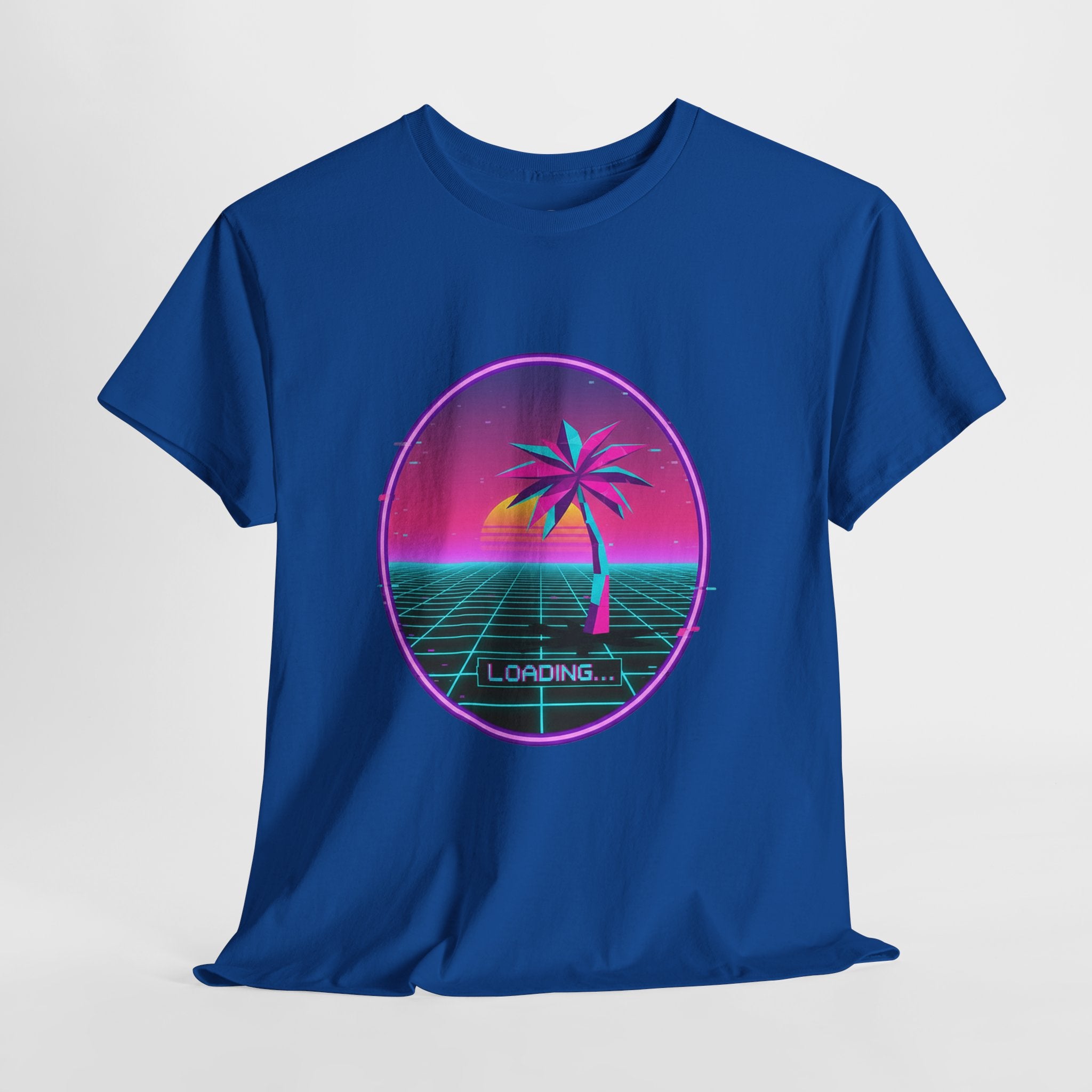 Retro Vaporwave Palm Tree Tee — "Loading..." Graphic Unisex T-Shirt