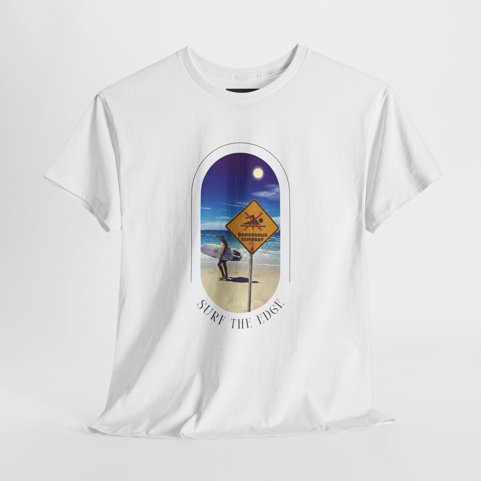 Surf the Edge Tee — Retro Beach Sunset Surfing Graphic Unisex T-Shirt