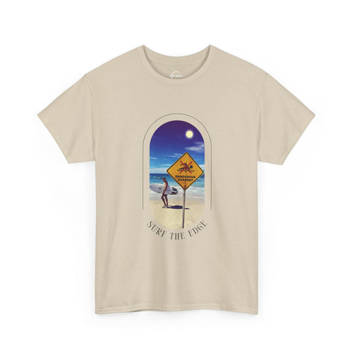 Surf the Edge Tee — Retro Beach Sunset Surfing Graphic Unisex T-Shirt