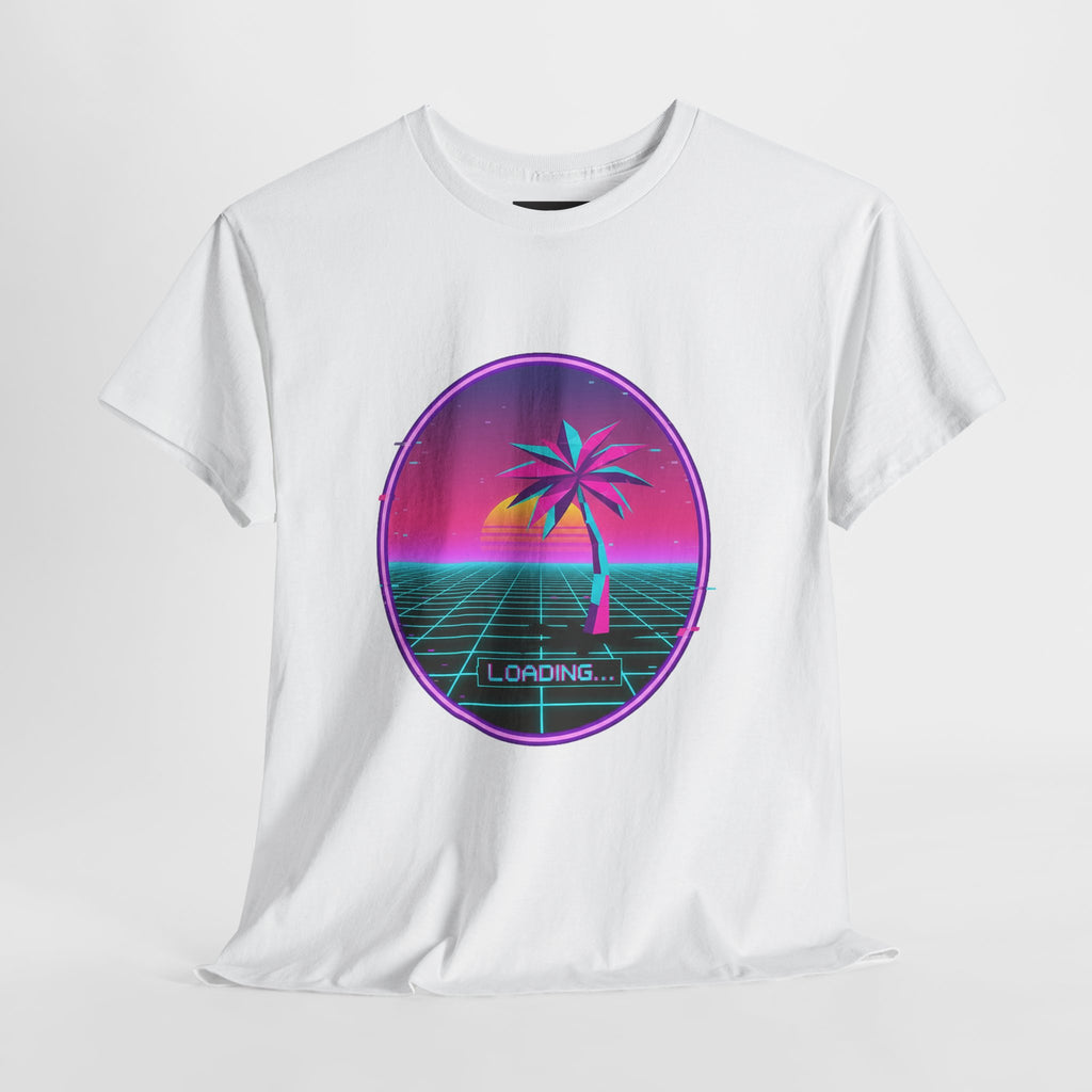 Retro Vaporwave Palm Tree Tee — "Loading..." Graphic Unisex T-Shirt