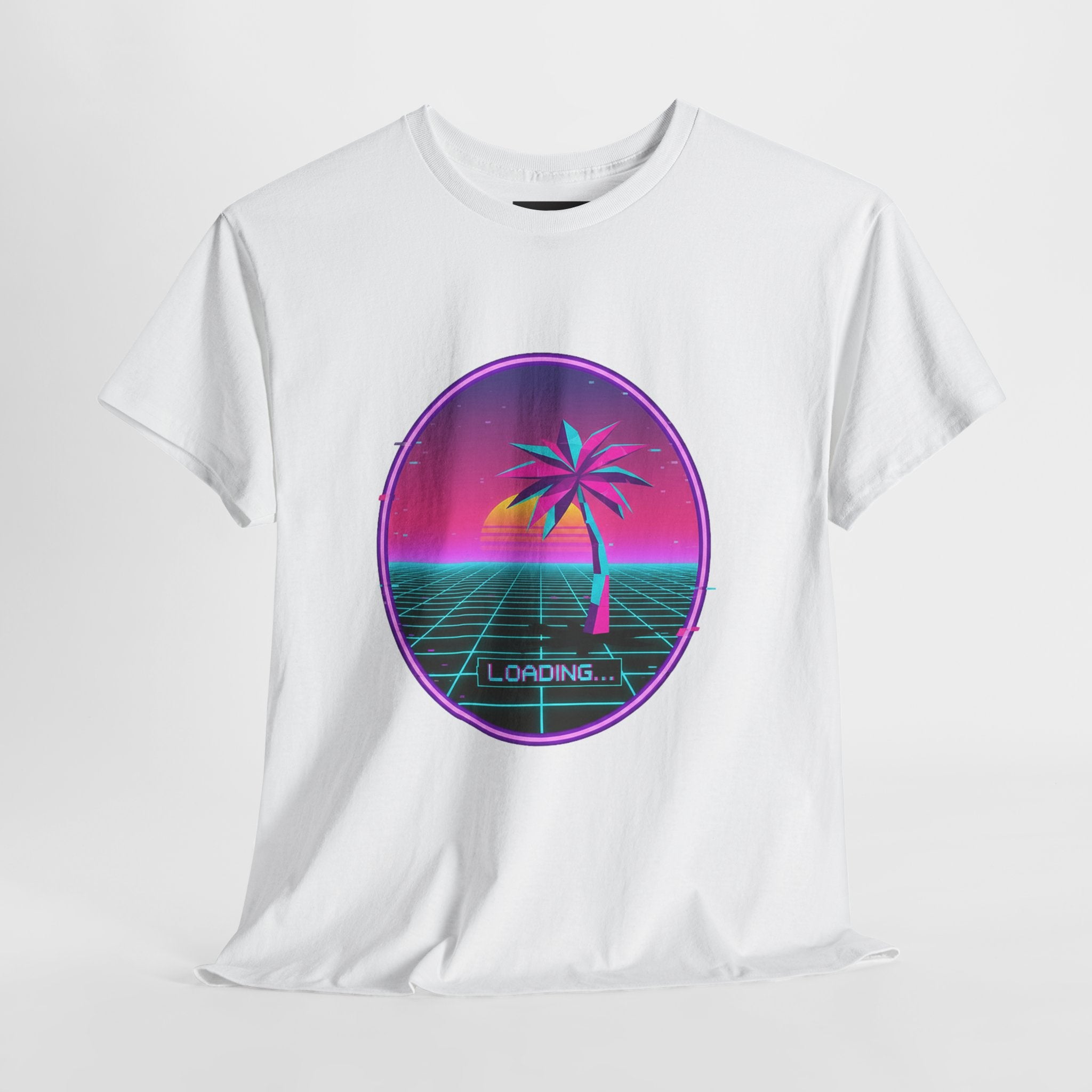 Retro Vaporwave Palm Tree Tee — "Loading..." Graphic Unisex T-Shirt