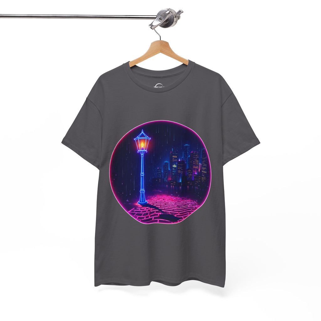 Neon City Night T-Shirt — Retro Vaporwave Streetlamp Design