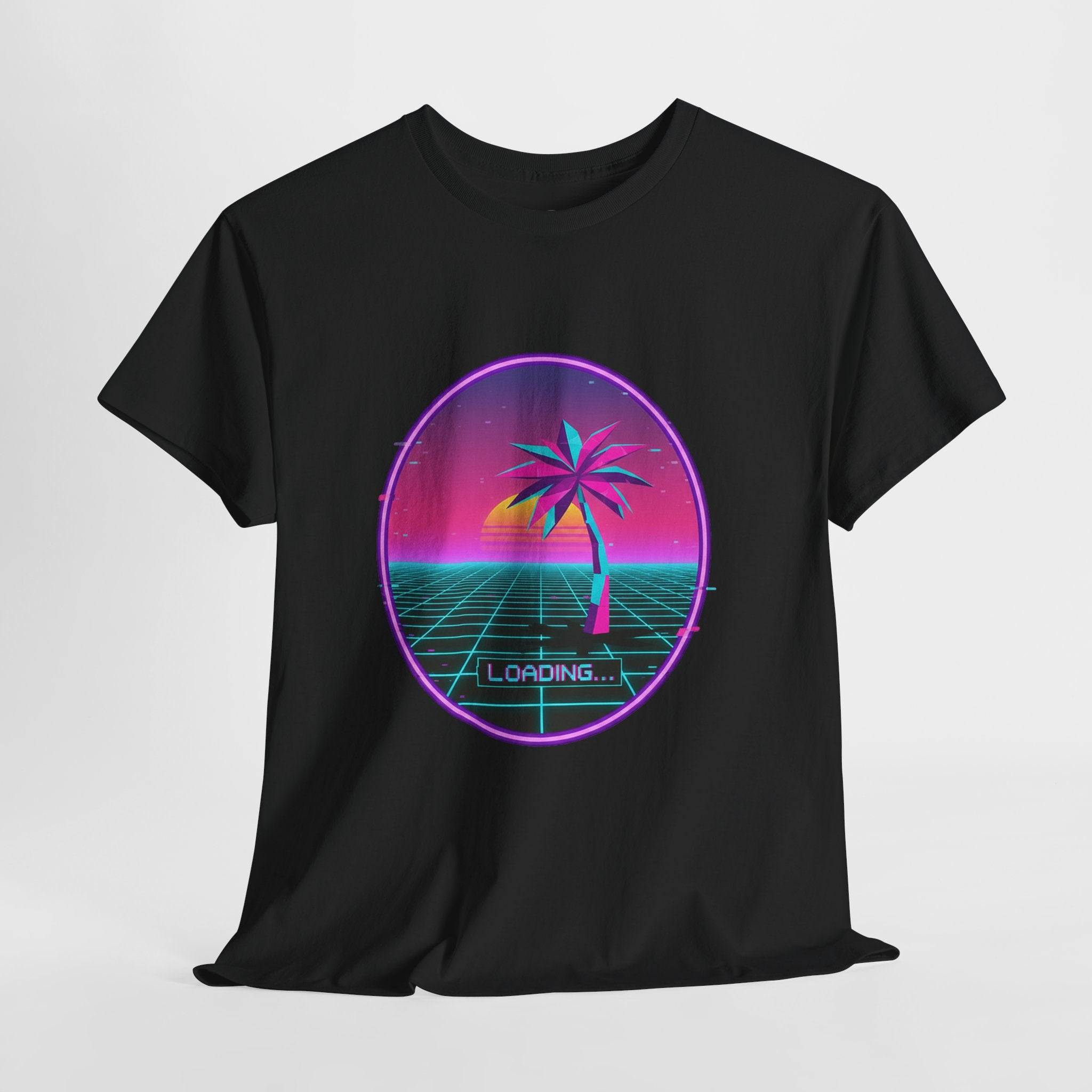 Retro Vaporwave Palm Tree Tee — "Loading..." Graphic Unisex T-Shirt